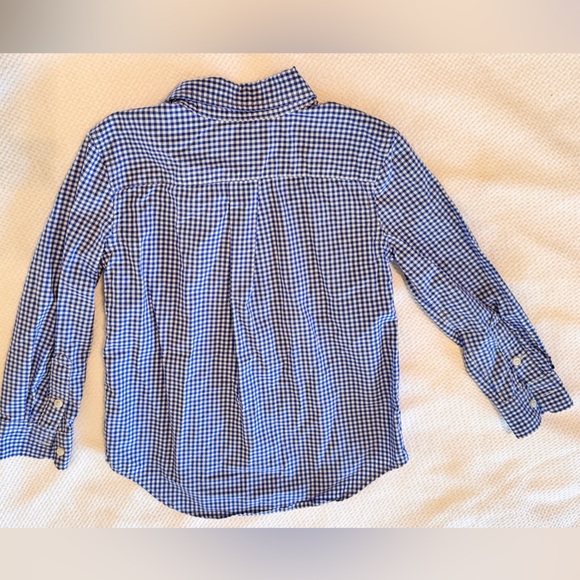 RALPH LAUREN Kids Boys Blue & White Gingham Plaid Button Down Polo Shirt - Picture 6 of 8